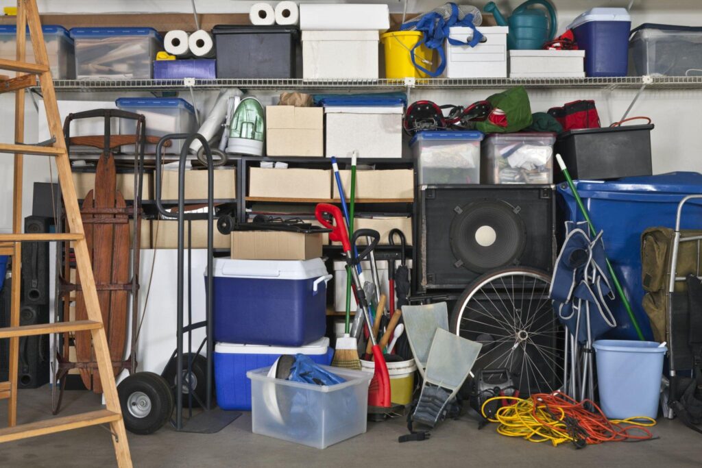 packed garage or storing room
